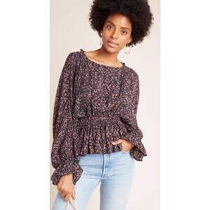 Anthropologie Nichola Peplum Blouse